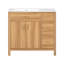 Meuble-lavabo de 36 po en bois avec cadre en bois massif, 2 portes à fermeture douce, 3 tiroirs à fermeture douce, tablette réglable, armoire de rangement moderne pour les petites salles de bain