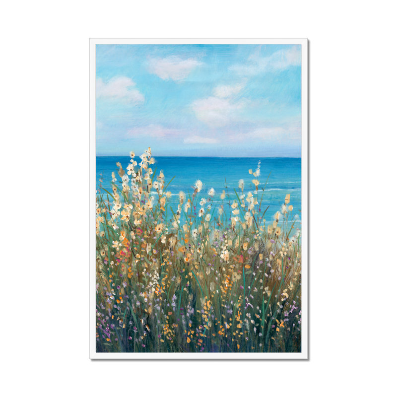 Flowers at the Coast II by Timothy O' Toole - Wrapped Canvas Painting, 95cm H x 65cm W, White Framed Paper Print