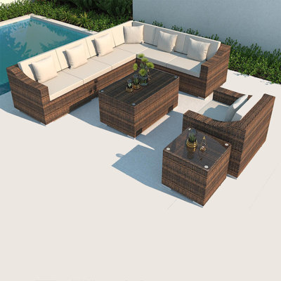 Shakaria 7 - Person Patio Conversation Set with Cushions