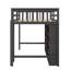Lit mezzanine avec 8 tablettes de rangement facilement accessibles et échelle intégrée