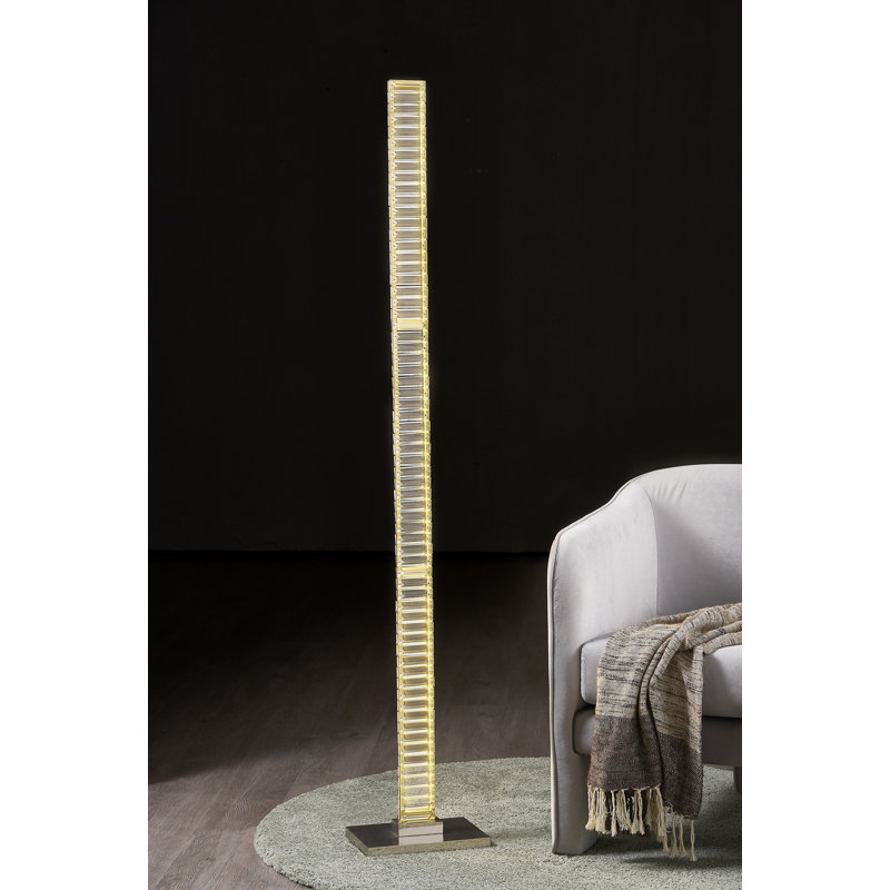 Lampe sur pied DEL 62 po Yerkin, Nickel