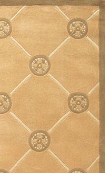 Normandie Beach Compass Handmade Wool Tufted Area Rug in Sand & Ivory, Rectangle 3'6" x 5'6"
