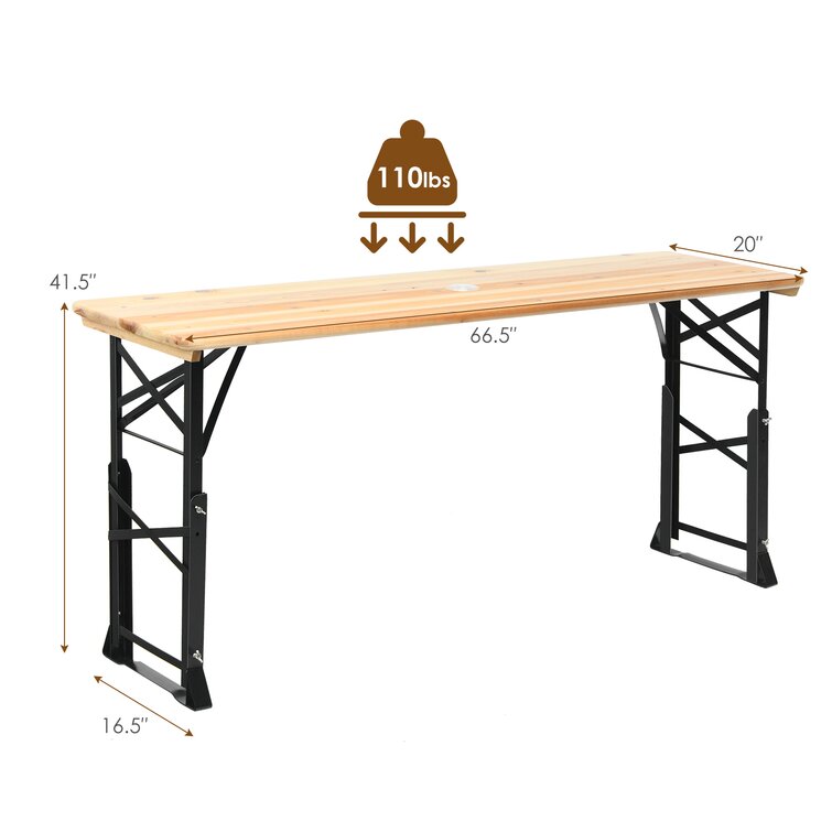 Table mange-debout pliable en bois - Jardiprotec