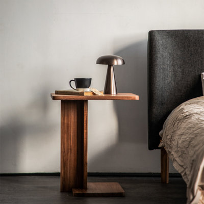 Scandinavian Pure Solid Wood Rectangular Sofa Side Table
