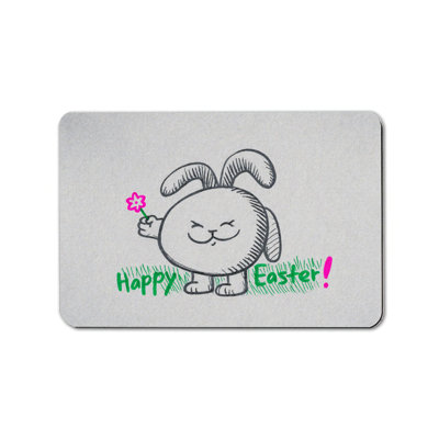Happy Easter Sketch Bath Mat, 20 x 32, Non-Slip, for Bathroom & Entryway