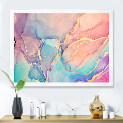 Art liquide rose et bleu II - reproduction sur toile
