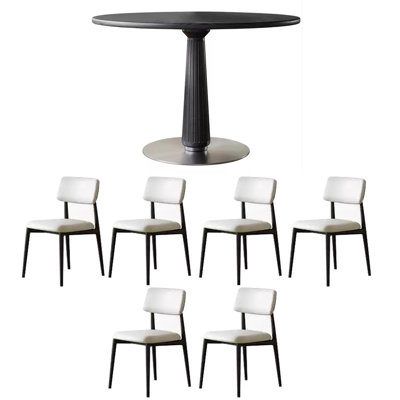 French retro round table chair combination