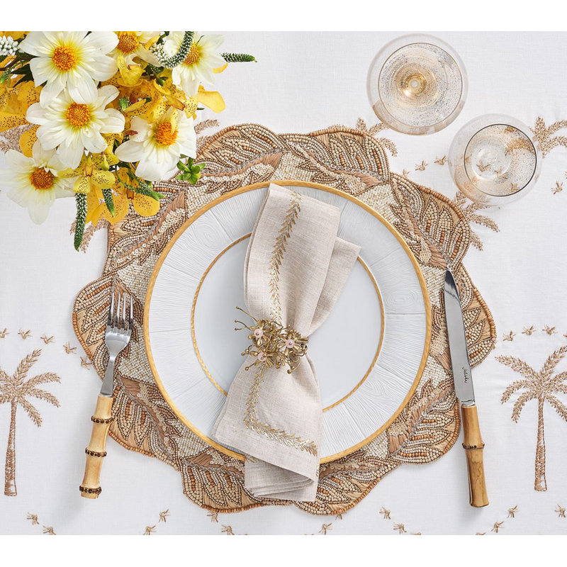 Jardin Napkin, Natural/Gold/Silver