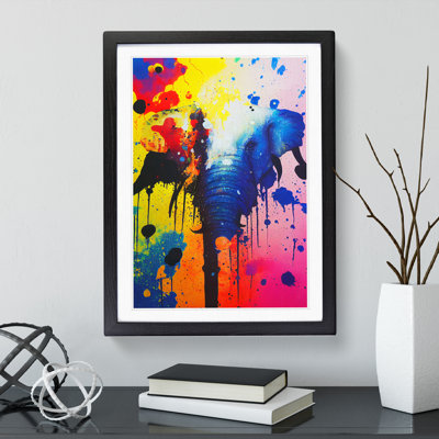 Elephant Paint Splash No.1 Abstract - Single Picture Frame Print