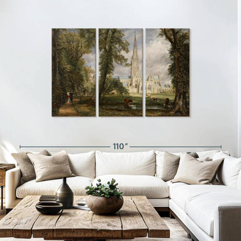 Adella Salisbury Cathedral From The Bishop's Garden, 48" H x 74" W