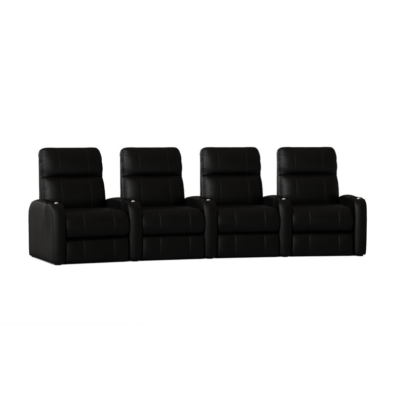 Sièges de cinéma maison (rangée de 4), Noir luxe, Manuel