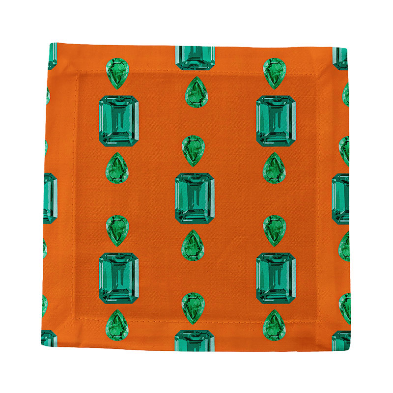 Cotton Blend Square Napkins, Orange