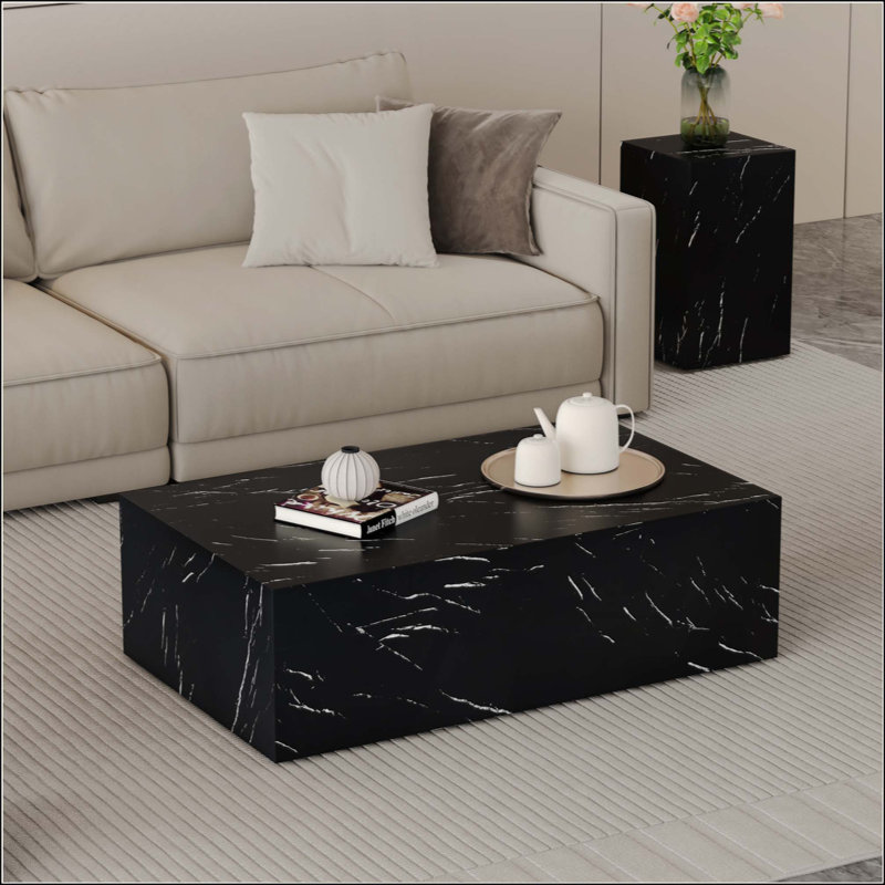 Table basse en bois aggloméré texturé Marble
