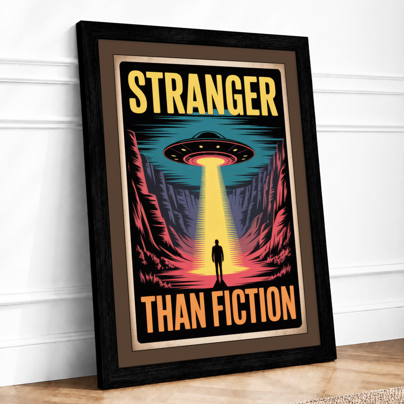 Stranger Than Fiction Retro - Framed Print, A4 - 29.7 x 21.0 cm, Black