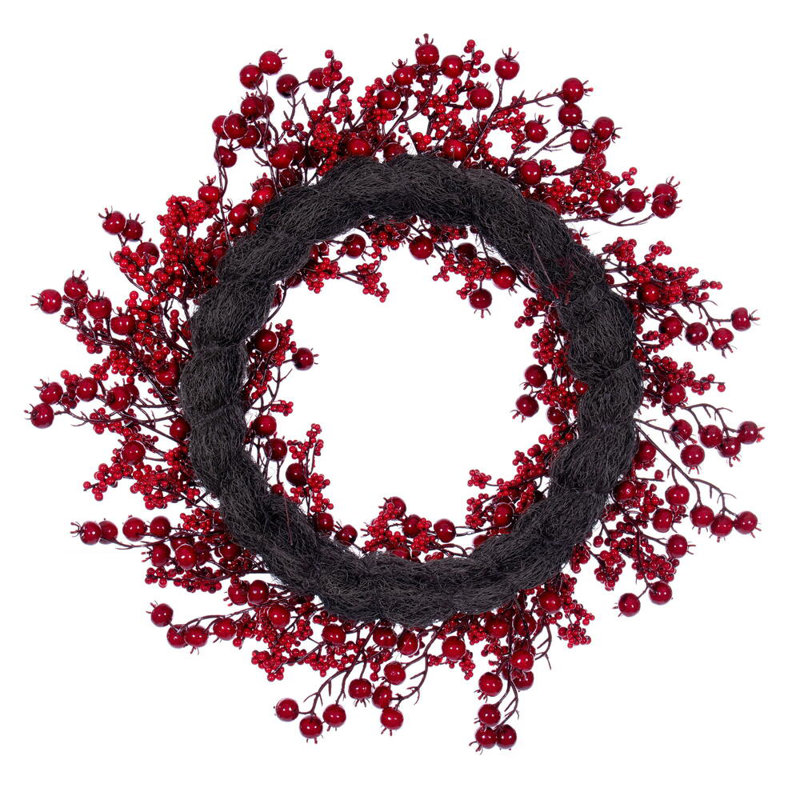 28" Red Deluxe Mixed Berry Wreath.