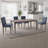 Dining Table, 76 Inch Rectangular, Curved Corners, Brown Rubberwood