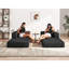 Canapé-lit modulaire confortable en velours côtelé, salon pliable noir pour des espaces de vie polyvalents