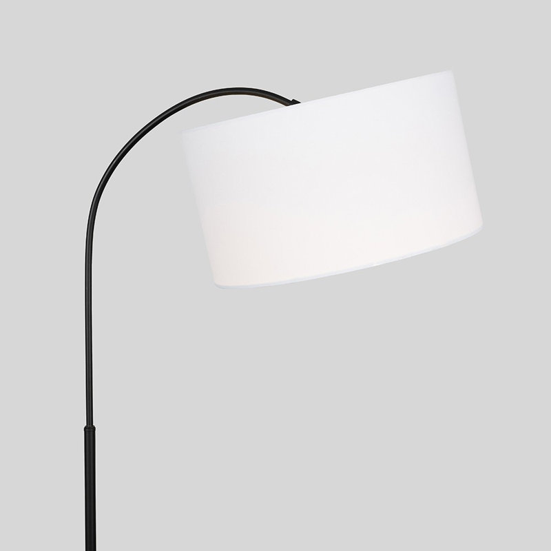 Domani 143cm Gloss Arched Floor Lamp, White