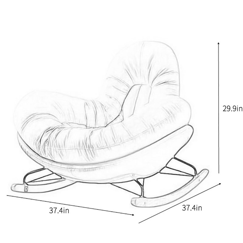 Chaise berçante simple à bascule, Orange
