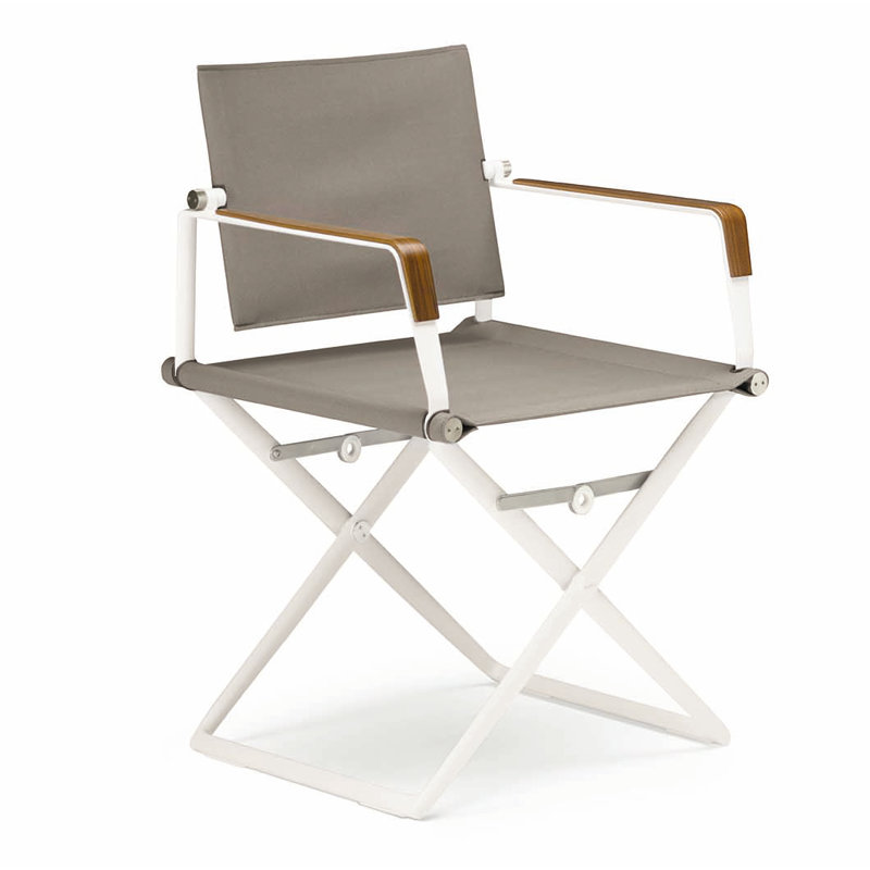 Seax Outdoor Dining Armchair, Sail Taupe, White