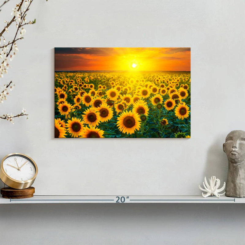 Alvord Sunset With Sunflowers, 8" H x 12" W