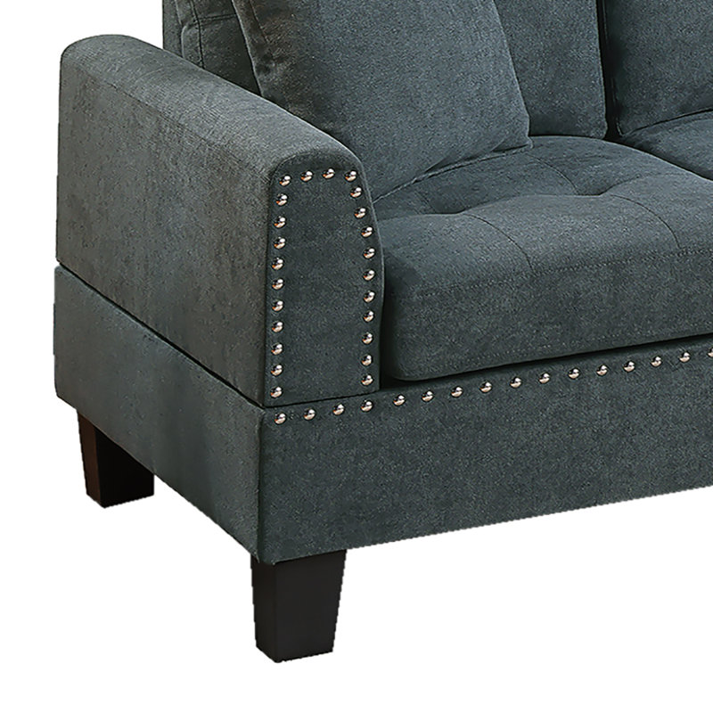 Ensemble modulaire 2 pièces, Velours cendré noir