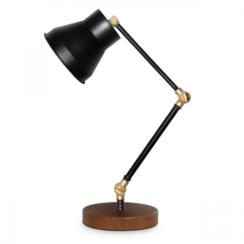 Scandinavian Style Table Lamp, Black Metal, 4.7 x 4.7 x 16.1 inches | 100% Metal Construction, E14 Socket, Max 40W | Modern Minimalist Design for Living Room, Bedroom, or Office, Elegant & Functional Lighting Solution