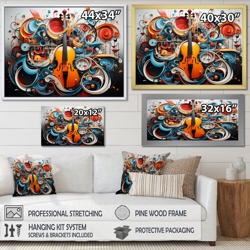 «Malisia Colorful surreal symphony II», reproduction sur toile, Toile tendue, H 24 po x l 32 po x P 1 po