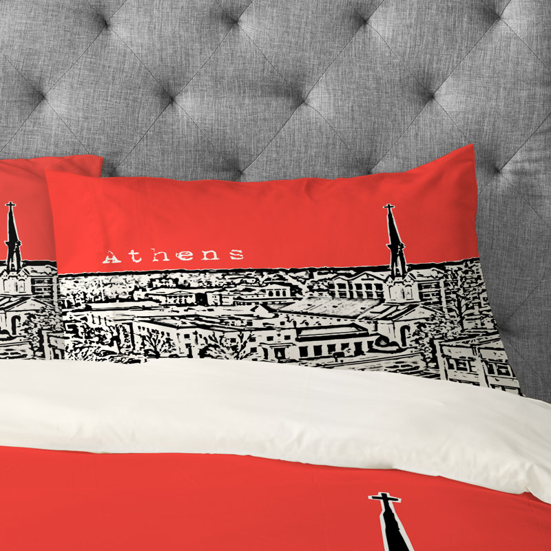 Taie d’oreiller athènes Bird Ave, Standard, Rouge