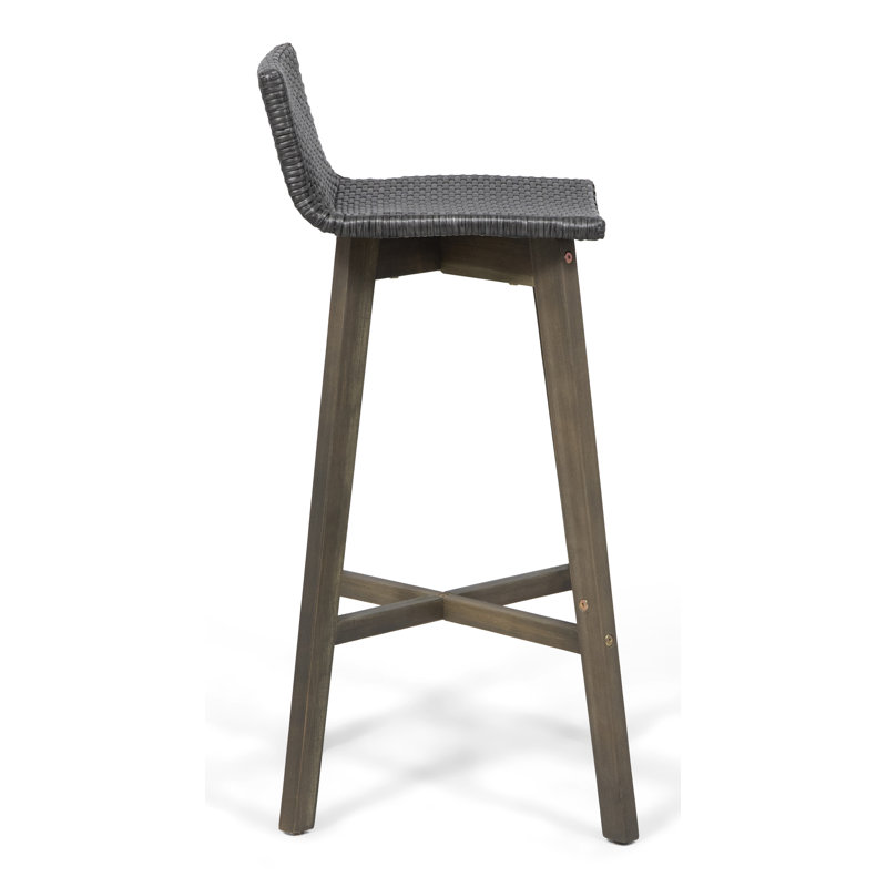 Tabouret de bar 30,75 po Oxendine, Cadre gris / coussin gris