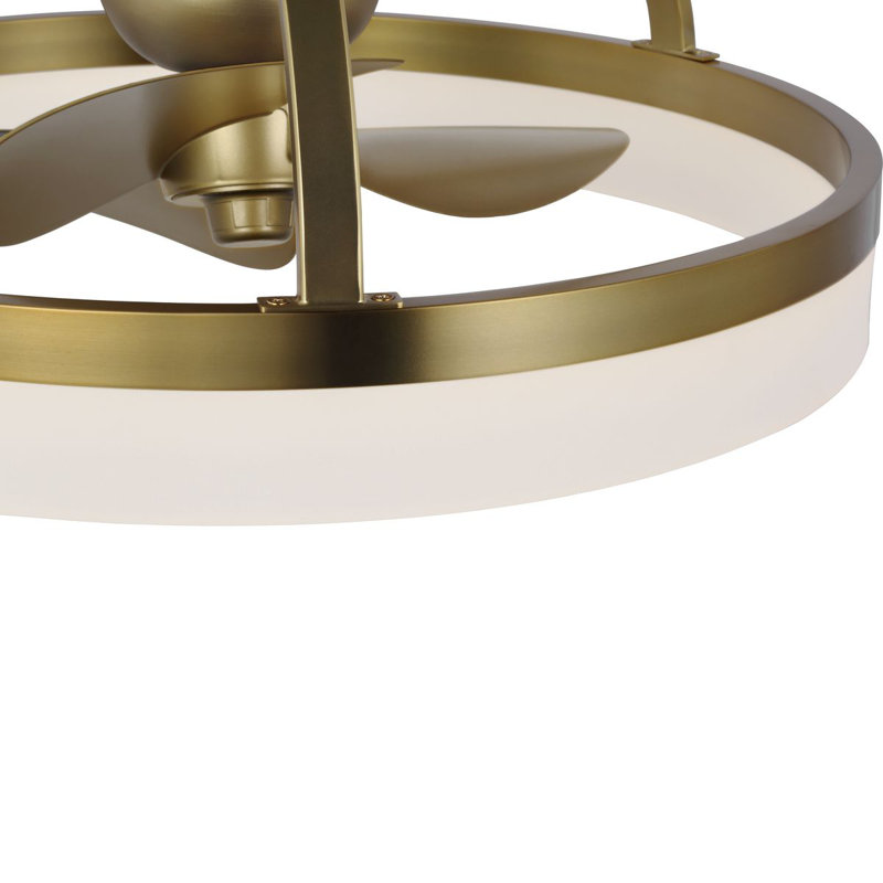Shear 19'' Ceiling Fan with LED Lights, Brushed Bronze