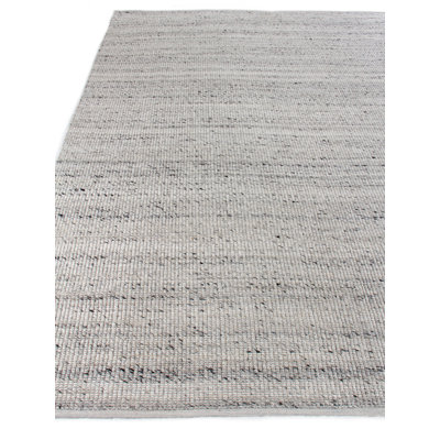 Hesse Hand-Loomed Polyester/Cotton Light Silver Area Rug