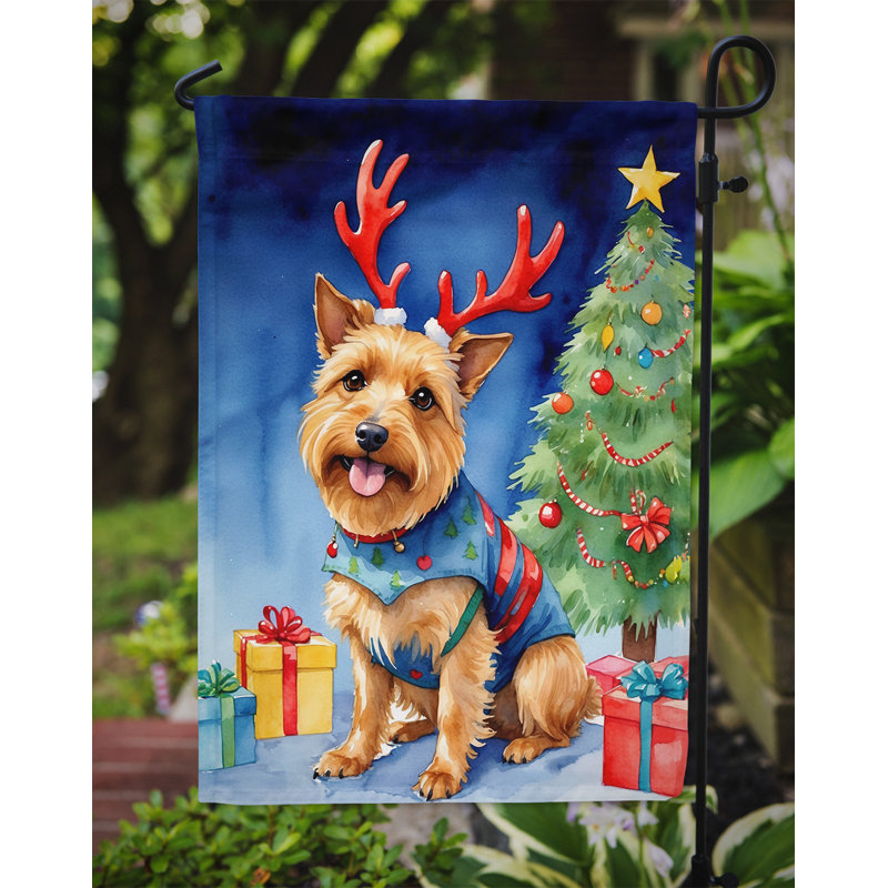Drapeau de Noël renne de jardin, Terrier australien