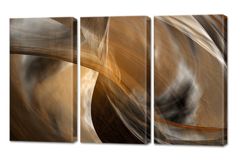 « cavern vision triptyque », ensemble de 3 reproductions d’art sur toiles tendues, H 44 po x l 69 po