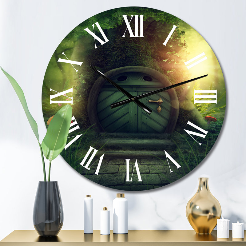 Porte dans un grand arbre magique - horloge murale fantaisie, Petit