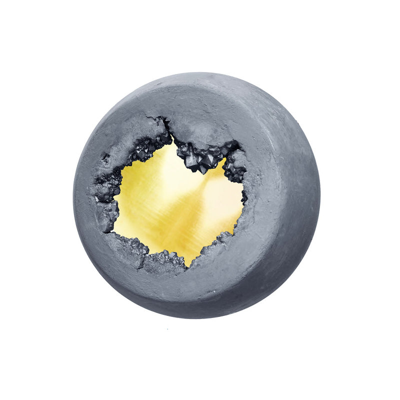 Geode 1 - Light Pendant, Matte Gray, Brass