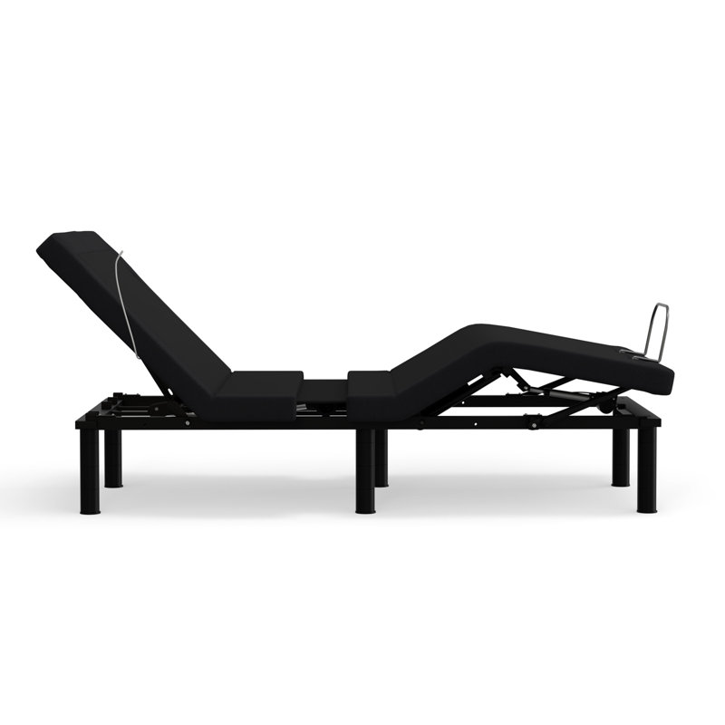 Voice Command Twin Xl Adjustable Base With Charging Ports & Zero Style Bed Metal Structure, Glide Tech 10-30 Min Timer