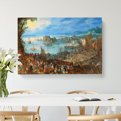 Great Fish Market by Pieter Bruegel The Elder - Wrapped Canvas Painting