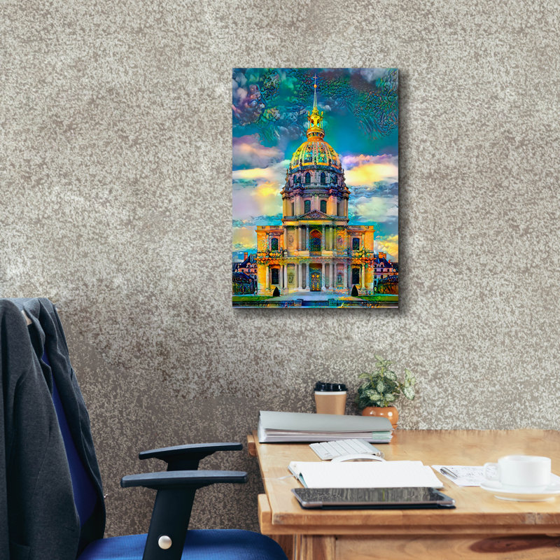 «France Paris Cathedrale Saint-louis Des Invalides» par Pedro Gavidia, art mural sur toile, 18 po x 26 po