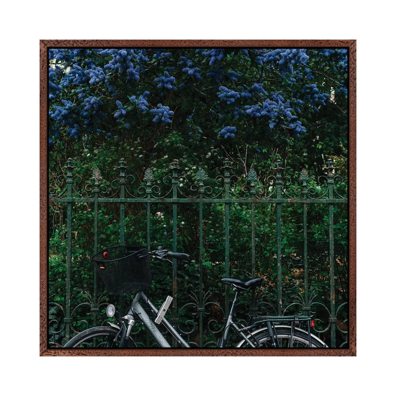Paris Bicycle by Bethany Young - Print on Canvas, Classic Brown Wood Framed, 93.98cm H x 93.98cm W x 3.81cm D