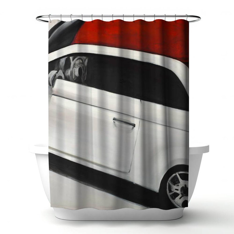 Shower Curtain TR29 – Polyester Shower Curtain, Dye Sublimation Print, 71" W × 74" L