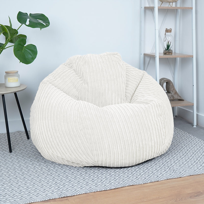 Polyester Refillable Classic Bean Bag, Ivory
