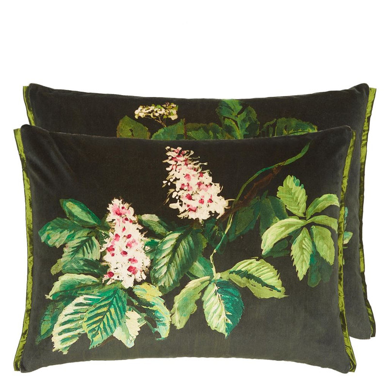 Pasqueflower Decorative Pillow, Olive