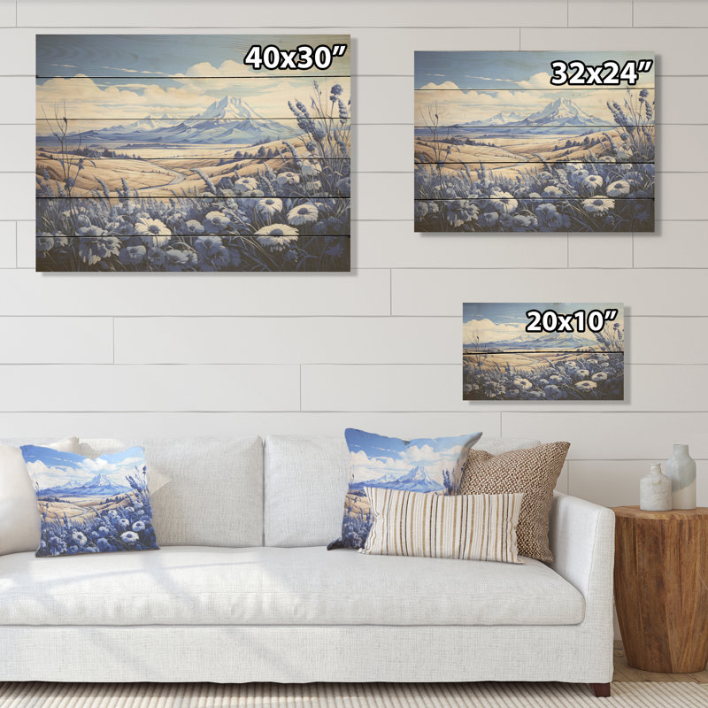 Art mural en bois sur bois de pin naturel Mountain Charm, H 10 po x l 20 po