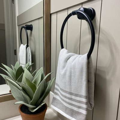 Porte-serviettes de salle de bain noir Wowow