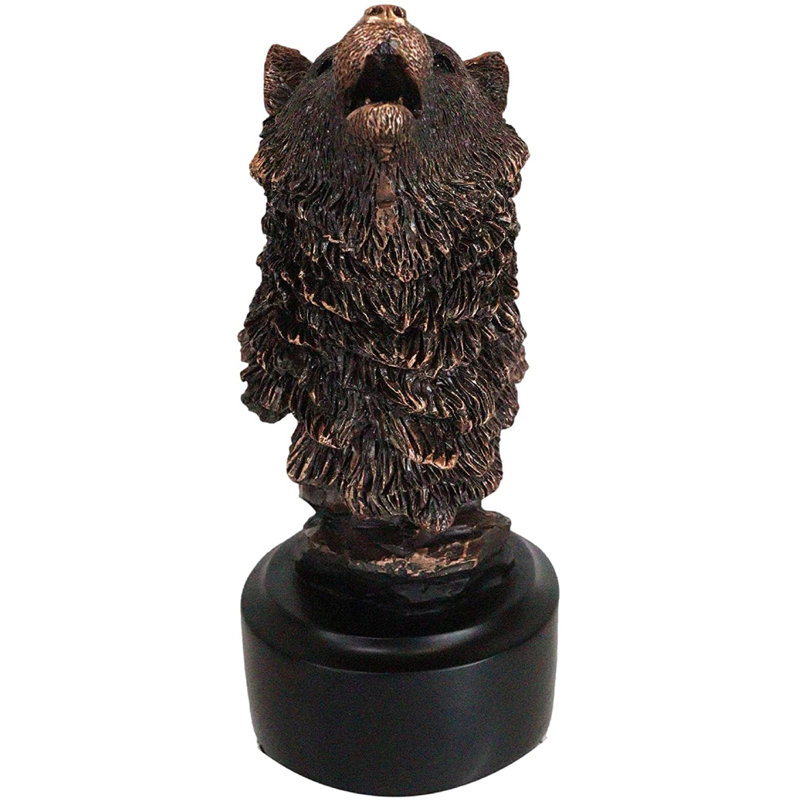 Statue buste de loup Alpha Jones