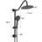 Wall Mounted Dual Shower Head System With 10" Rain And Handheld - Matte Black Metal Adjustable Spray Patterns