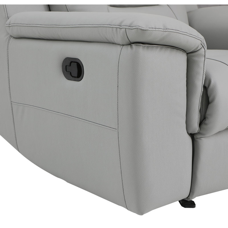 Fauteuil inclinable en cuir Global United Modern, Gris