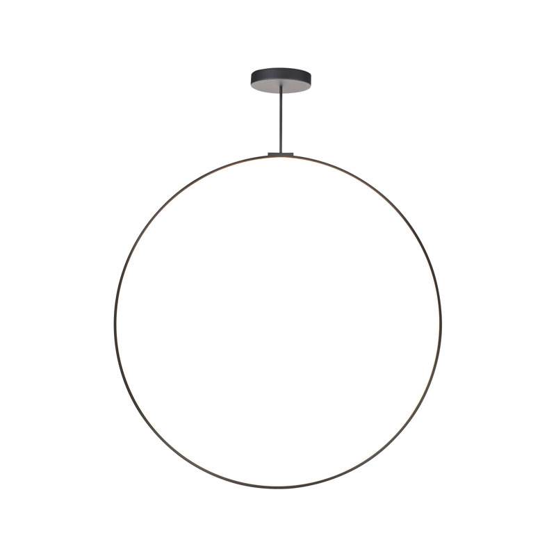 Luminaire suspendu géométrique à 1 lumière DEL Cirque, H 107,75 po x l 60 po x P 0,75 po, Noir