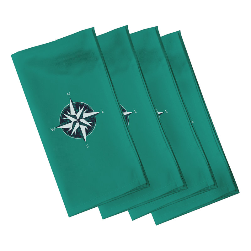 Chadabe Polyester Geometric Square Napkin, Green
